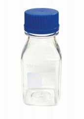 Media / Storage Bottles, Square, Clear Plastic (PET)