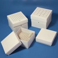 Freezing Box, 3", Cardboard, 36-Place (6x6 format), fits Diamond Midi 5.0mL Snap Cap and Screw Cap Tubes, White