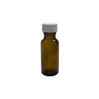 1/2 oz, 15mL Amber Boston Round Bottle,25x68mm, 18-400mm Thread