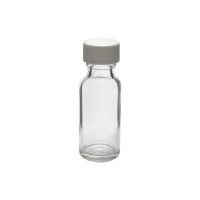 1/2 oz, 15mL Clear Boston Round Bottle,25x68mm, 18-400mm Thread