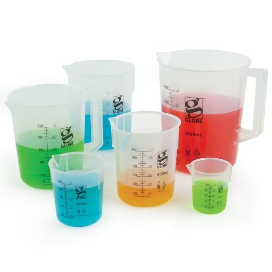 Kitchen Lab Plastic Graduated Scale Liquid Beaker Measuring Cup Tool Clear  600ml